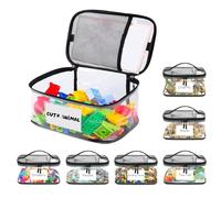 Sacs de Rangement pour Jouets | 6 Pièces Valise de Transport Transparent Portable | Sacs Étanches avec Fermeture Éclair pour Maison Chambre Salle de Classe Séjour et Chambre d'Enfant - Salle Jeu École