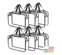 Sacs de rangement pour jouets - 6 pochettes de rangement pour puzzles et livres | Sacs de rangement en PVC transparent à fermeture éclair | Rangement multifonction pour jouets pour les parents