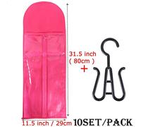 Sacs De Rangement Pour Perruques Avec Cintre,Extension De Cheveux Non Tissés,Sacs De Rangement Electrolux Pour Plusieurs Perruques,Rose Noir Et Violet,Bon Marché - Type 10 Set 80cm Pink