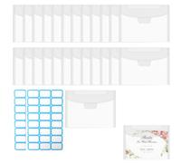 Sacs de rangement pour timbres et matrices de découpe avec étiquettes | 35 sacs en plastique réutilisables à fermeture éclair de 19 x 14 cm pour tampons transparents, matrices de découpe, autocollants