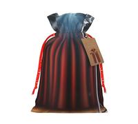 Sacs de rangement réutilisables avec cordon de serrage pour microphone et projecteur sur scène, S | Sacs de rangement réutilisables pour cadeaux de Noël, ruban de Noël rouge