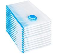 Sacs de rangement sous vide pour vêtements - Lot de 10 sacs de 50x60 cm, sacs de rangement réutilisables pour vêtements avec fermeture à glissière, sacs de voyage à économie d'espace