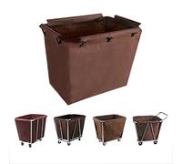 Sacs de rechange en tissu Oxford pour chariot à linge commercial - Doublure de panier à linge extra large avec crochet en métal, lavable en machine