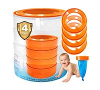 Sacs de recharge au design carré compatibles avec Diaper Genie Compact, contrôle maximal des odeurs, recharge de sacs poubelles, film continu