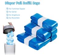 Sacs de recharge de poubelle à couches pour Sangenic Tommee Tippee, sacs de recharge pour génie, recharges de seaux à couches pour Angelcare pour Munchkin, parfumé Blue-1 Pack
