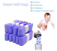 Sacs de recharge parfumés pour Tommee Tippee, recharges de seaux à couches pour génie pour Angelcare, sacs de recharge de seaux à couches pour Munchkin purple-3 Pack
