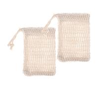 Sacs de savon avec soot à cordon Soap Saver Pouch pour mousser et sécher Sisal Fibre Bath Exfoliant Mesh 2 PCS Sac de savon avec cordon