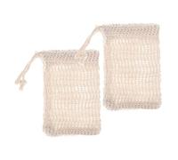 Sacs de savon avec soot à cordon Soap Saver Pouche pour mousser et sécher le bain à fibre sisal exfoliant Mesh 2 pcsbag
