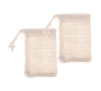 Sacs de savon avec soot de soot Soap Saver Pouch pour mousser et sécher le bain à fibre sisal exfoliant 2 pcs...