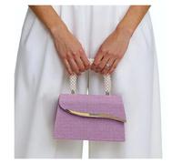 Sacs de soirée à paillettes for femmes, design seau en métal, perles, paillettes, sacs à main de fête, poignée, couleurs mélangées, for mariage, banquet(PURPLE)