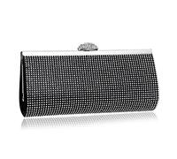 Sacs de soirée à Strass pour Femmes, avec chaîne, bandoulière, Messager, Petit Sac à Main, Pochette de Jour (Noir) (Noir comme sur la Photo)