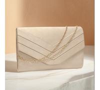 Sacs de soirée pour femmes de couleur dorée, à épaule découverte avec chaîne, sacs messagers de design enveloppe en velours, sacs clutch Taille UniqueGéométriqueFlanelle