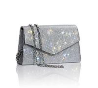 Sacs de soirée scintillants pour femme avec strass pour fête, bal de fin d'année, mariage, Argenté, 98.7 cubic inches