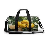 Sacs de sport petits petits cupcakes délicieux sac de nuit avec compartiment à chaussures pour homme et femme, Citrons tropicaux frais, 17.7in/9in/9in, Art Déco