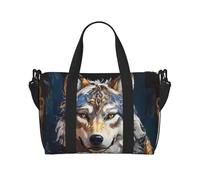 Sacs de sport pour femme - Peinture à l'huile - Motif loup tribal - Sac de voyage essentiel pour le sport et la gym - Pour homme et femme