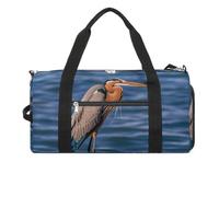 Sacs de sport pour homme et femme - Sac de voyage léger - Motif héron - Riviera bleu - Sac de sport pour voyage, style, taille unique, Style :, Taille unique