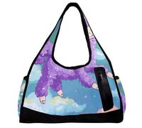 Sacs de sport pour homme, sac de sport, sac de sport pour femme, sac de voyage pour avion, animal lama, arc-en-ciel, alpaga, kawaii, Motif 3104, 47x16.5x27cm(18.5x6.5x10.6in)