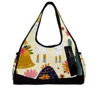 Sacs de sport pour homme, sac de sport, sac de sport pour femme, sac de voyage pour avion, animal lama, arc-en-ciel, alpaga, kawaii, Motif 3106, 47x16.5x27cm(18.5x6.5x10.6in)