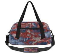 Sacs de sport rectangulaires géométriques abstraits pour filles et garçons, sac de sport vintage léger pour enfants, petit sac de voyage, sac de danse, Rectangle géométrique abstrait, 18.5L x 7.8W x