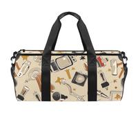 Sacs de sport, sac de sport pour homme, sac de sport pour femme, sac de voyage pour femme, motif d'outils de films rétro, Motif 4925, 45x23x23cm(17.7x9x9in)
