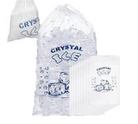 Sacs de stockage de glace - Rangement portable pour congélateur avec cordon de serrage - Sacs de glace transparents, lot de 100 - Sac de congélation avec cordon de serrage | pour camping pique-nique s