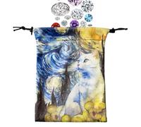 Sacs de tarot sachets, pochette de carte de tarot | Sac de rangement en dés à crampons 13x18cm,Bijoux portant une pochette pour les amateurs de tarot main, sécurisé pour les cartes et les ponts oracle