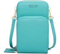 Sacs De Téléphone à Bandoulière pour Femmes, Sac De Téléphone Portable en Cuir PU, Sac De Messager Fermeture éclair Petit Sac à Bandoulière à Bandoulière Bracelet, Light Green