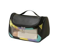 Sacs de toilette transparents pour voyager - Sac cosmétique transparent étanche pour cosmétiques, sac de cosmétiques de voyage, étui de maquillage visible pour les escapades du week-end, Noir