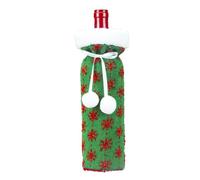 Sacs de vin de Noël - Sac à bouteille de vin tricoté rouge, blanc et vert | Fournitures de décoration de vacances de restaurant, chandail de bouteille de vin avec col blanc pour les fêtes de festival,
