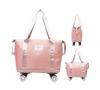 Sacs de Voyage à roulettes - Sac de Voyage à roulettes - Bagages Souples - Sac de Voyage Pliable - Ensemble de Sacs de Voyage Extensibles et Pliables - Grand Bagage à roulettes Amovible, Bonbon,