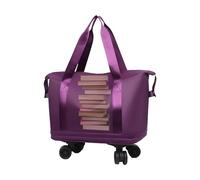 Sacs de Voyage avec Roues - Valise à roulettes Pliable, légère avec roulettes pivotantes 360°, Compartiments séparés secs et humides, Aubergine, riferimento Alla descrizione, Se référer à la