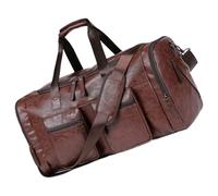 Sacs De Voyage en Cuir - Sac De Voyage | Cuir PU Vintage Robuste De Grande Capacité | Sac Fourre-Tout pour Hommes, De Nuit pour Papa Petit Ami Voyageant La Nuit Week-End Affaires Gymnase Avion Tra