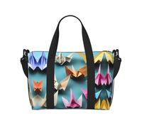 Sacs de voyage en forme de grue en papier origami, sac de sport pour femme, sac de sport, sac de sport, sac de sport pour la nuit, Noir , Taille unique