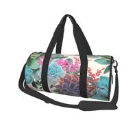 Sacs de voyage et de sport colorés de grande capacité avec poignées en forme d'anneau sur le dessus, sacs à main et sacs à bagages ronds pouvant être utilisés par les hommes et les femmes, Noir ,