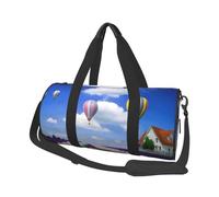 Sacs de voyage et de sport de grande capacité avec poignées en forme d'anneau sur le dessus, sacs à main et sacs à bagages ronds pouvant être utilisés par les hommes et les femmes, Noir , Taille