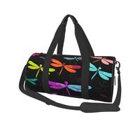 Sacs de voyage et de sport en forme de libellule avec poignées en forme d'anneau sur le dessus, sacs à main et sacs à bagages ronds pouvant être utilisés par les hommes et les femmes, Noir , Taille