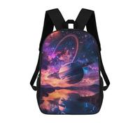 Sacs De Voyage Imprimés En 3D 17inch Galactic Reflections Saturn's Majesty Over Water -1 Sac À Dos Scolaire Pour Enfants, Sac À Dos Décontracté Pour La Journée, Sac À Dos Tendance Pour Filles Et Femm