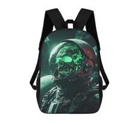 Sacs De Voyage Imprimés En 3D 17inch Space Explorer with Glowing Skull Helmet Sac À Dos Scolaire Pour Enfants, Sac À Dos Décontracté Pour La Journée, Sac À Dos Tendance Pour Filles Et Femmes