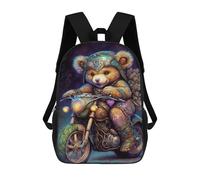 Sacs De Voyage Imprimés En 3D 17inch Steampunk Teddy Bear Motorcycle Art Print-1 Sac À Dos Scolaire Pour Enfants, Sac À Dos Décontracté Pour La Journée, Sac À Dos Tendance Pour Filles Et Femmes