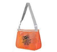 Sacs de voyage ou de friandises d'Halloween, sac de plage unisexe de dessin animé, sac de rangement de jouets en tissu maille, sac à bandoulière unique, sac de rangement coquillage, 07-toiles