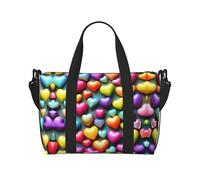 Sacs de voyage polyvalents colorés avec cœurs arc-en-ciel pour femme - Sacs de sport spacieux pour voyage, sacs de sport pour homme, noir, One Size