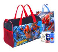 Sacs de voyage Spiderman pour enfants - Ensemble avec sac de sport Spiderman, sac spidey, bouteille d'eau, autocollants, plus | Ensemble de sacs Spiderman, multicolore, Spiderman Drawstring, Sac de