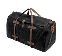 Sacs de Voyage Vintage en Toile de Coton Pur et Cuir, Grande capacité, for Week-End, Voyage, for Homme(Black)