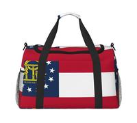 Sacs de week-end avec imprimé drapeau de l'État de Géorgie pour femmes, sacs de voyage, articles personnels, sac de voyage, sac de voyage, accessoires de voyage, Noir , Taille unique