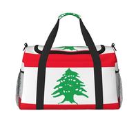 Sacs de week-end avec imprimé drapeau du Liban pour femme, sacs de voyage, articles personnels, sac de voyage, sac de voyage, accessoires de voyage, Noir , Taille unique