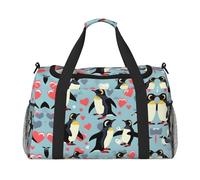 Sacs de week-end avec imprimé « I Love Penguins » pour femmes, sacs de voyage, articles personnels, sac de voyage, sac de voyage, accessoires de voyage, Noir , Taille unique