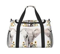 Sacs de week-end imprimés éléphants et tournesols pour femmes, sacs de voyage, articles personnels, sac de voyage, sac de voyage, accessoires de voyage, Noir , Taille unique