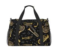 Sacs de week-end imprimés instruments de musique pour femmes, sacs de voyage, articles personnels, sac de voyage, sac de voyage, accessoires de voyage, Noir , Taille unique