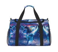 Sacs de week-end imprimés olphins in space pour femmes, sacs de voyage, articles personnels, sac de voyage, sac de voyage, accessoires de voyage, Noir , Taille unique