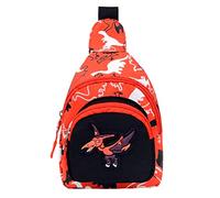 Sacs d'école pour filles de 8 ans - Motif dinosaure - Sac banane tendance en tissu - Sac de poitrine à bandoulière - Support de boxe pour enfants, Rouge, taille unique